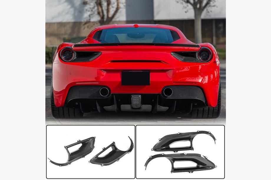 Ferrari 488 GTB 2015-2019 Coperture Fanali Posteriori (2015-2017, Carbonio) Foto 1