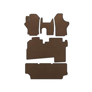 Tappetini EVA (2004-2007, 3 file, 8 posti, Marrone) Hyundai H200, H1, Starex 1998-2007