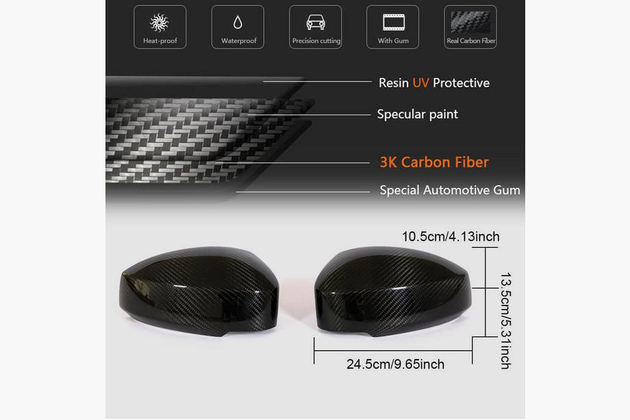 Nissan 350Z 2002-2009 Cover Specchietti in Carbonio (2003-2006) Foto 7