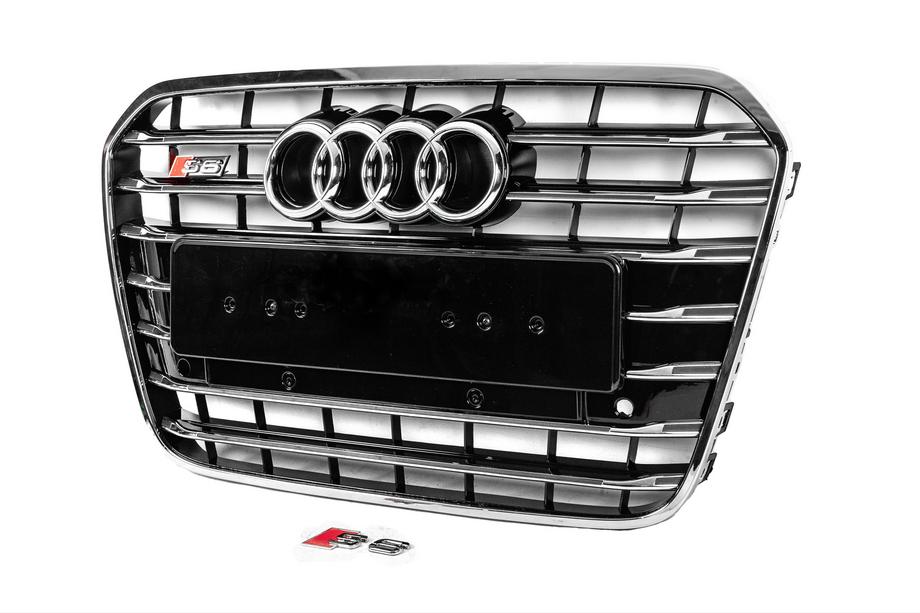 Audi A6 C7 2011–2018 Griglia anteriore nera con cornice cromata S-style (2011-2014) Foto 2