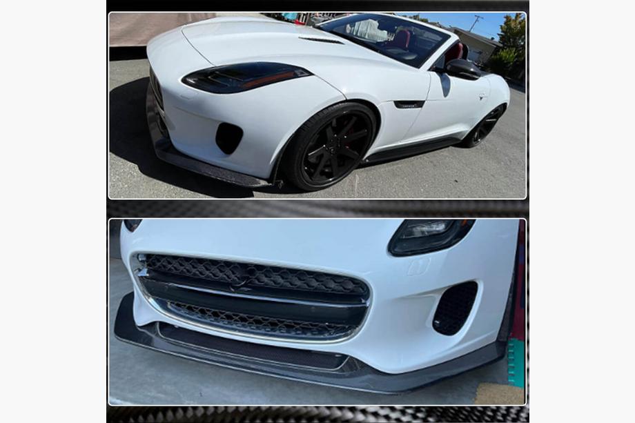 Jaguar F-Type 2013-2024 Labbro anteriore paraurti (per Base 2017-2019, Carbonio) Foto 4