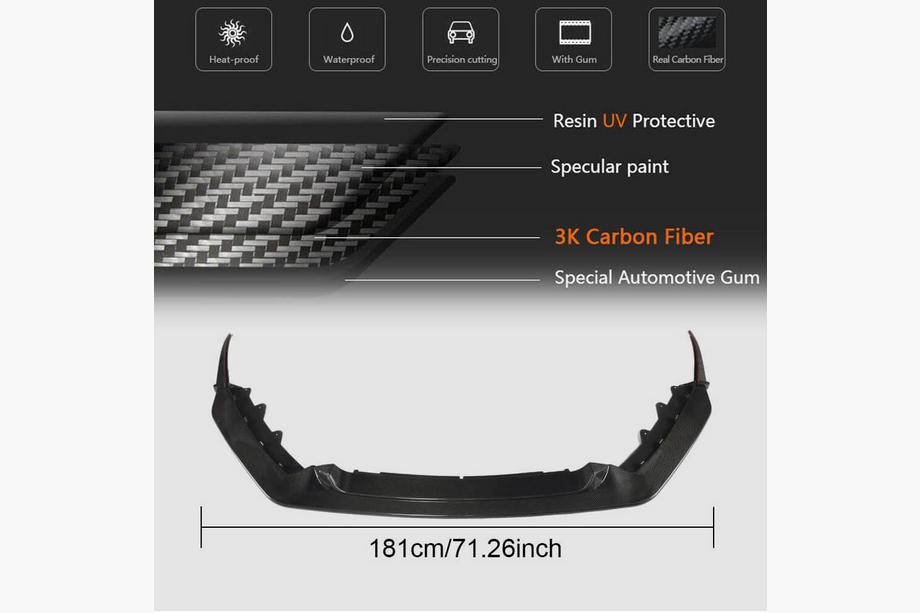 Jaguar F-Type 2013-2024 Labbro anteriore paraurti (per Base 2017-2019, Carbonio) Foto 6