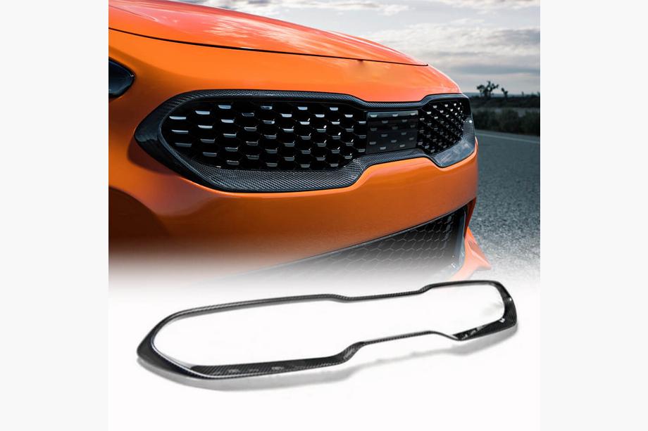 Kia Stinger 2017-2023 Cornice Griglia Anteriore (Carbonio) Image
