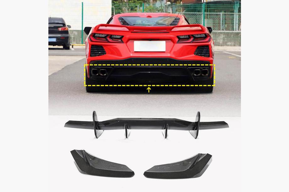 Chevrolet Corvette C8 2019- Diffusore Posteriore V1 (2019-2022, Carbonio) Foto 1