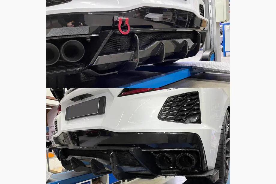 Chevrolet Corvette C8 2019- Diffusore Posteriore V2 (2019-2022, Carbonio) Foto 3