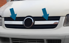 Volkswagen T5 Transporter 2003-2010 Coperture centrali griglia (2 pz, acciaio inox) Carmos - Acciaio Inox Turco foto 6
