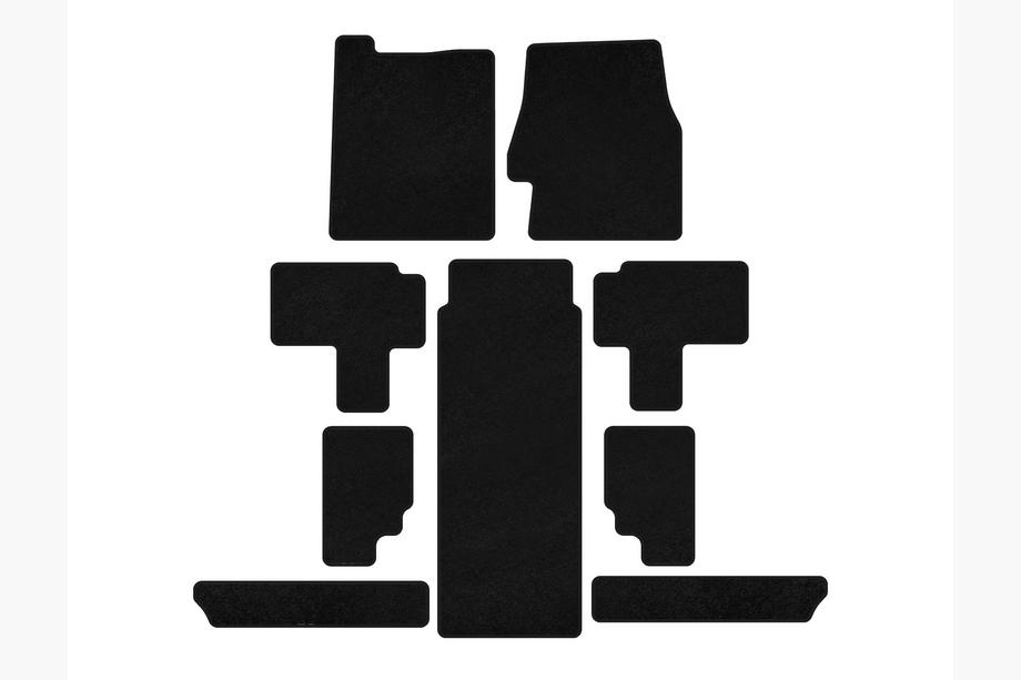 Kia Carnival 2002-2013 Tappetini tessili Deluxe (Set completo, Nero) Image