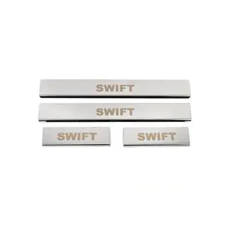 Coprisoglia porte (4 pz, acciaio inox) Suzuki Swift 2010-2017 foto 2