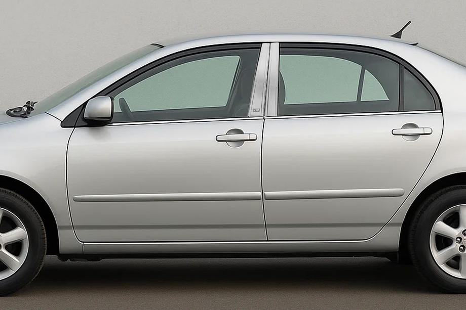 Toyota Corolla 2002-2007 Coperture montanti cromate (4 pz, acciaio inox) Image