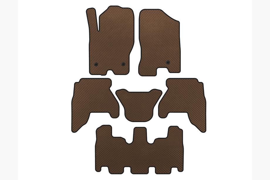 Nissan Pathfinder R51 2005-2014 Tappetini EVA (3 file, Marrone, 2010-2014) Foto 1