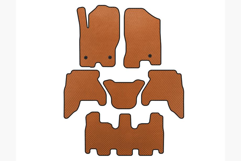 Nissan Pathfinder R51 2005-2014 Tappetini EVA per abitacolo (3 file, Arancione, 2010-2014) Foto 1