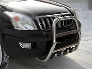 Toyota Land Cruiser Prado 120 2002-2009 Protezione anteriore alta (acciaio inox) foto 1