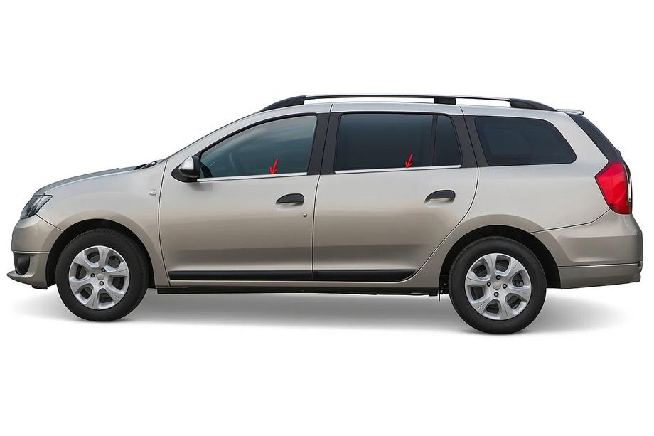 Renault Logan MCV 2013-2022 Cornici finestrini acciaio inox (4 pz) Image