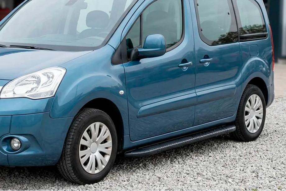 Peugeot Partner Tepee 2008-2018 Pedane Laterali Bosphorus Black (2 pz, Alluminio) Image