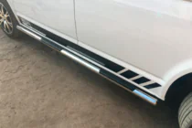 Volkswagen T5 Transporter 2003-2010 Barre Laterali (2 pz, Acciaio Inox) 60mm, Passo Corto foto 8