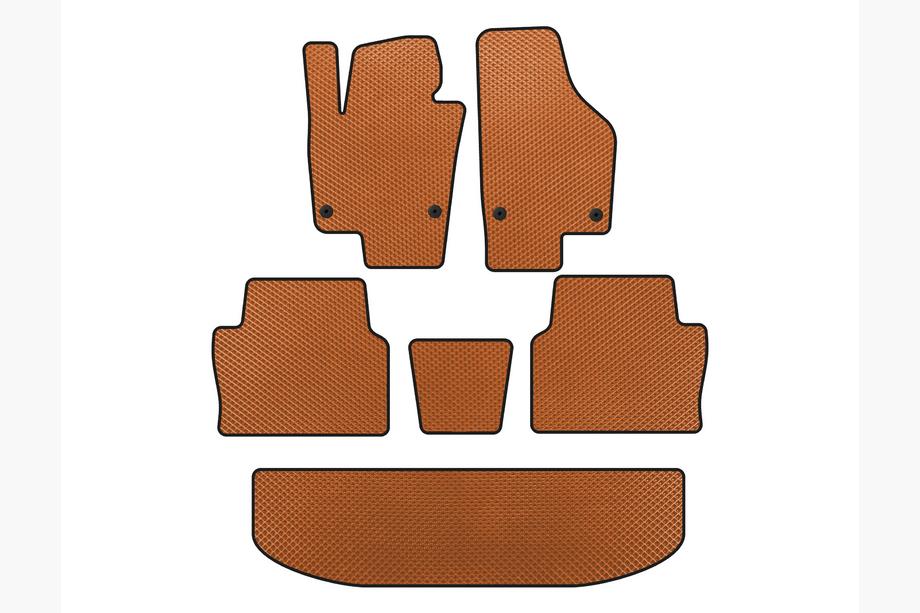 Seat Alhambra 2010- Tappetini EVA (3 File, Arancione) Image