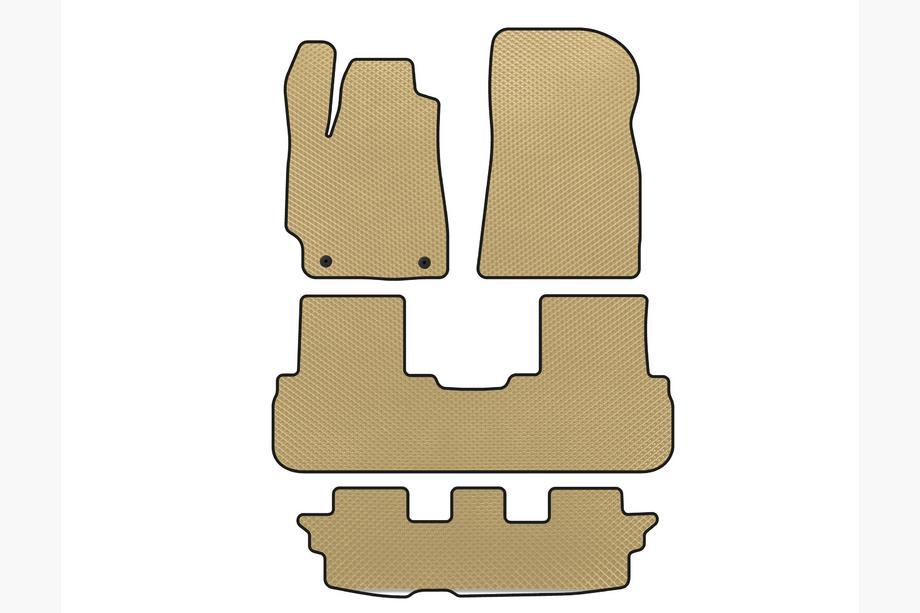 Toyota Highlander 2008-2013 Tappetini EVA (3 File, Beige) Image