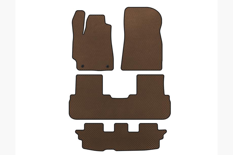 Toyota Highlander 2008-2013 Tappetini EVA (3 File, Marrone) Image