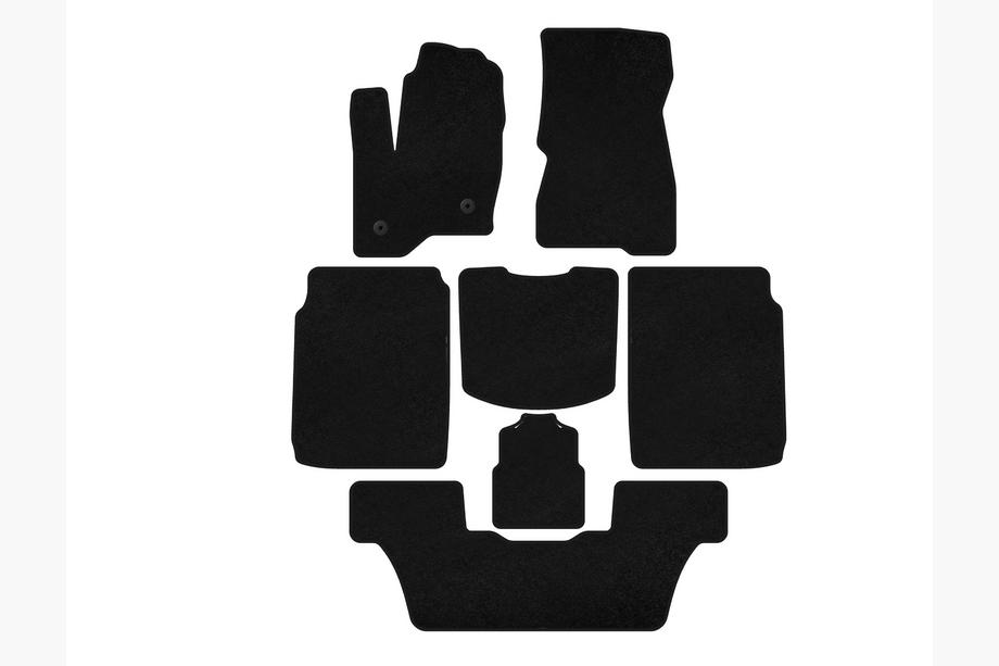 Ford Flex 2009-2019 Tappetini in tessuto Premium (3 file, 2013-2019, Nero) Image