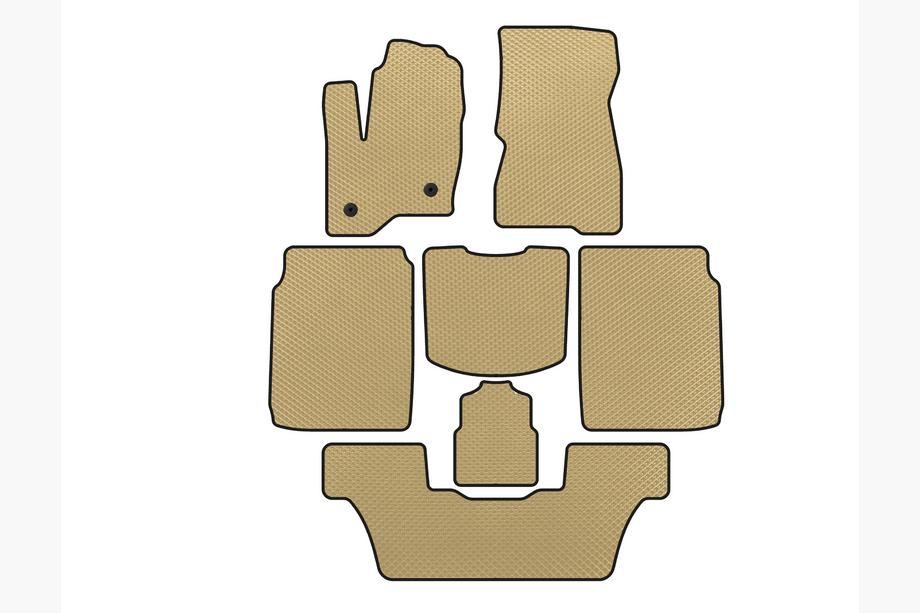 Ford Flex 2009-2019 Tappetini EVA (3 File, 2013-2019, Beige) Image