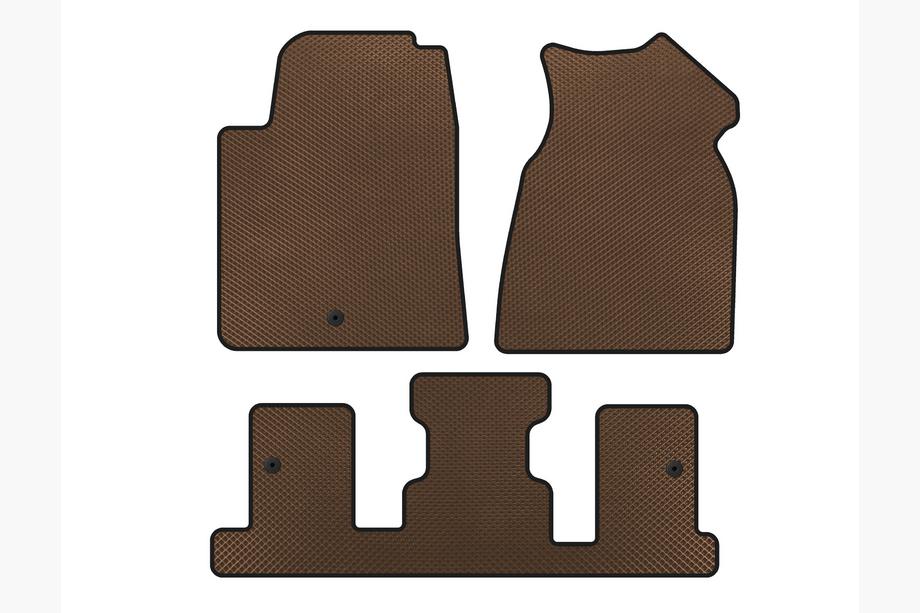 GMC Acadia 2006-2017 Tappetini EVA (1+3 fila, 2013-2017, Marrone) Image