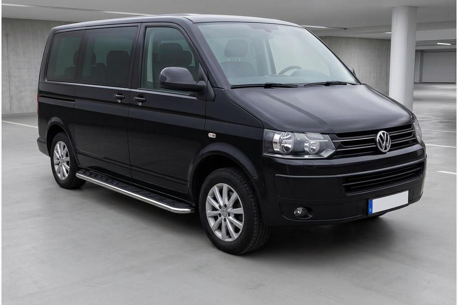 Volkswagen T5 2010-2015 Pedane Laterali Maydos V1 (2 pz, Alluminio e Acciaio Inox) Solo per passo corto Foto 1