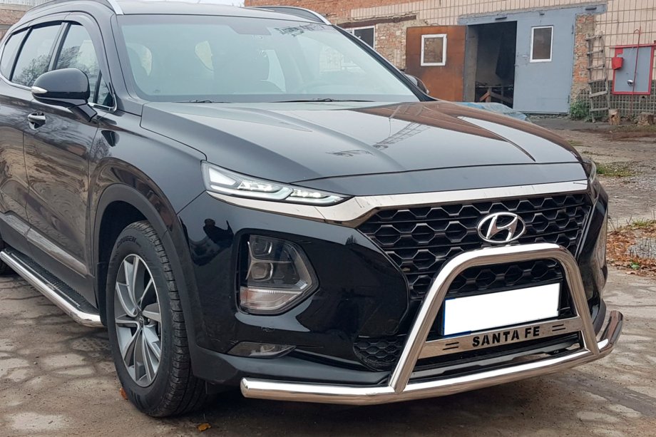 Hyundai Santa Fe 4 2018-2023 Paraurti Anteriore WT006 Acciaio Inox Foto 3
