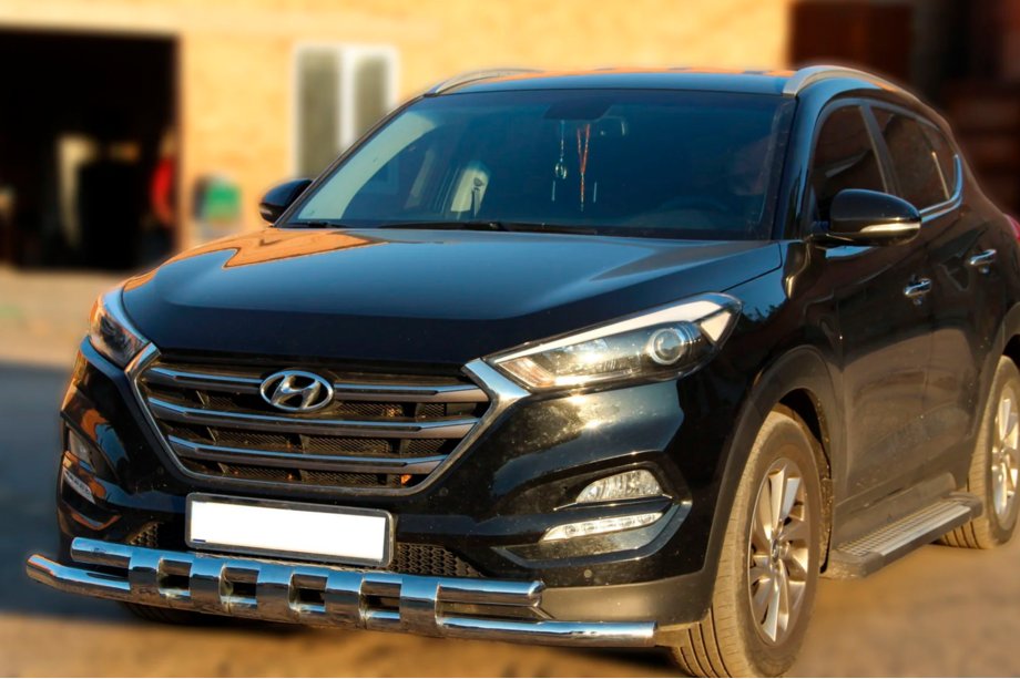 Hyundai Tucson TL 2016-2021 Protezione Anteriore Shark Acciaio Inox Foto 1