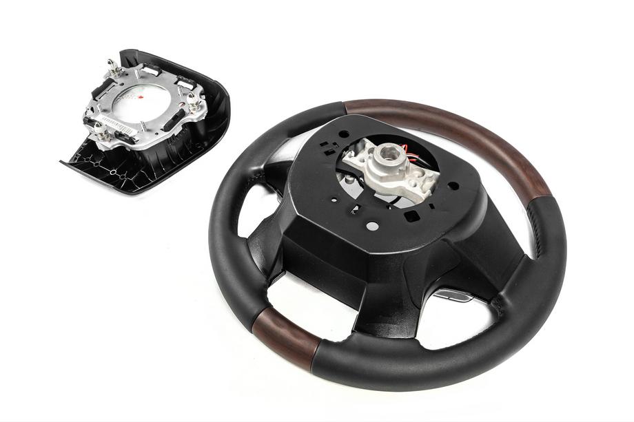 Toyota Land Cruiser Prado 150 2009-2023 Volante riscaldato (legno scuro) Foto 10