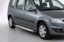 Dacia Logan MCV 2004-2014 Pedane Laterali Line (2 pz, Alluminio) foto 1
