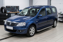 Dacia Logan MCV 2004-2014 Pedane Laterali Maydos V1 (2 pz, Alluminio e Acciaio Inox) foto 3