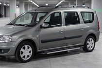 Renault Logan MCV 2005-2013 Pedane Laterali RedLine V1 (2 pz, Alluminio) foto 3