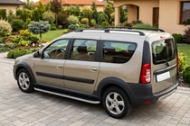 Renault Logan MCV 2005-2013 Pedane Laterali Tayga Grey (2 pz, Alluminio) foto 1