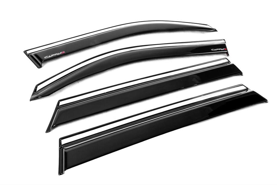 Dacia Duster 2024- Deflettori antipioggia per finestrini con modanatura cromata EuroCap (set da 4) Foto 4