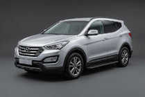 Hyundai Santa Fe 3 2012-2018 Pedane Laterali Bosphorus Black (2 pz, Alluminio) foto 1
