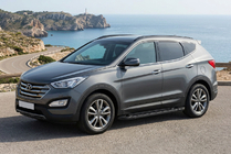 Hyundai Santa Fe 3 2012-2018 Pedane Laterali RedLine Black (2 pz, Alluminio) foto 1