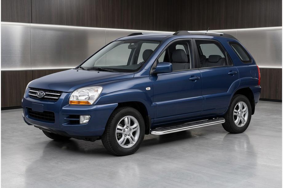 Kia Sportage 2004-2010 Pedane Laterali Maydos V1 (2 pz, Alluminio e Acciaio Inox) Image
