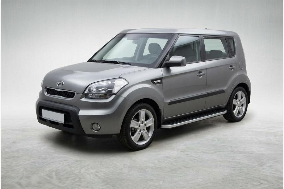 Kia Soul I 2008-2013 Pedane Laterali Tayga Grey (2 pz, Alluminio) Image