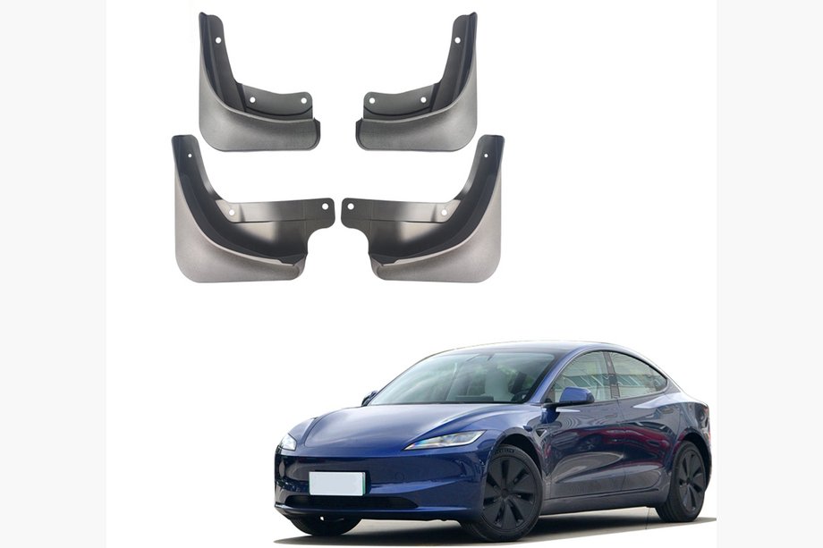 Tesla Model 3 2017- Paraspruzzi Premium Originali (2023+, 4 pz) Image