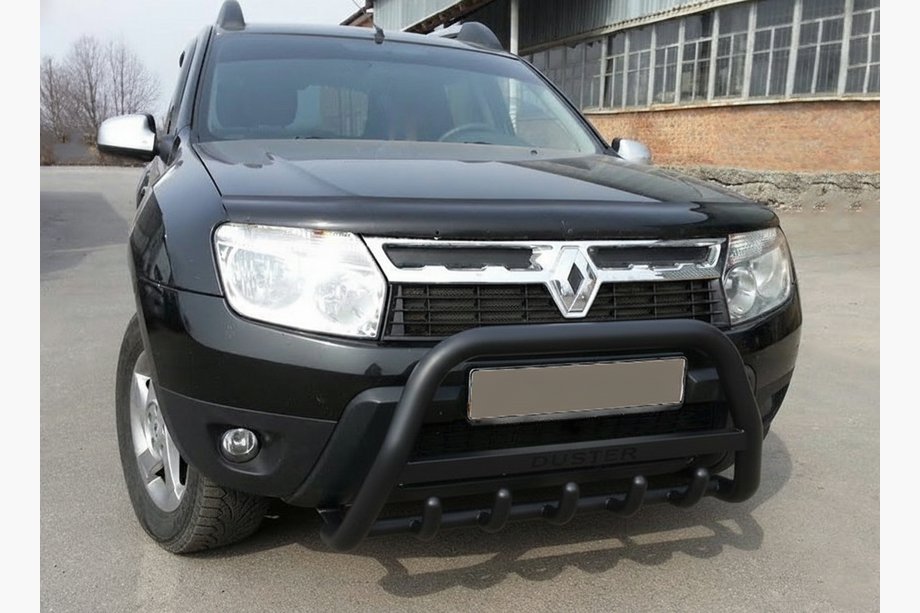 Renault Duster 2008–2017 Parabulloni con Scritta WT004 Nero (Acciaio Inox) Image