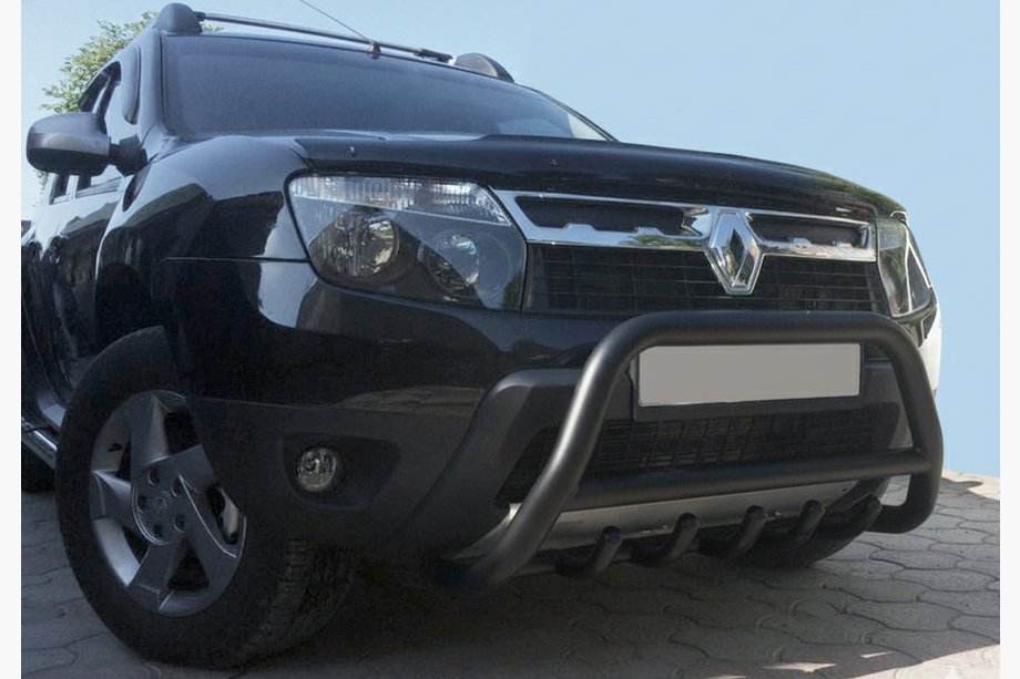 Dacia Duster 2008-2018 Parabullbar senza scritta WT003 Nero (acciaio inox) Foto 3