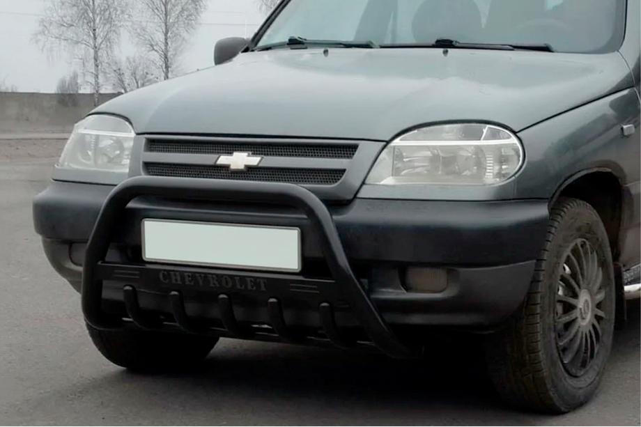 Chevrolet Niva 1998-2020 Parabulloni WT004 Nero (Acciaio Inox) Image