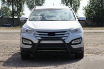 Hyundai Santa Fe 3 2012-2018 Parabullbar Anteriore WT003 Nero (Acciaio Inox) foto 3