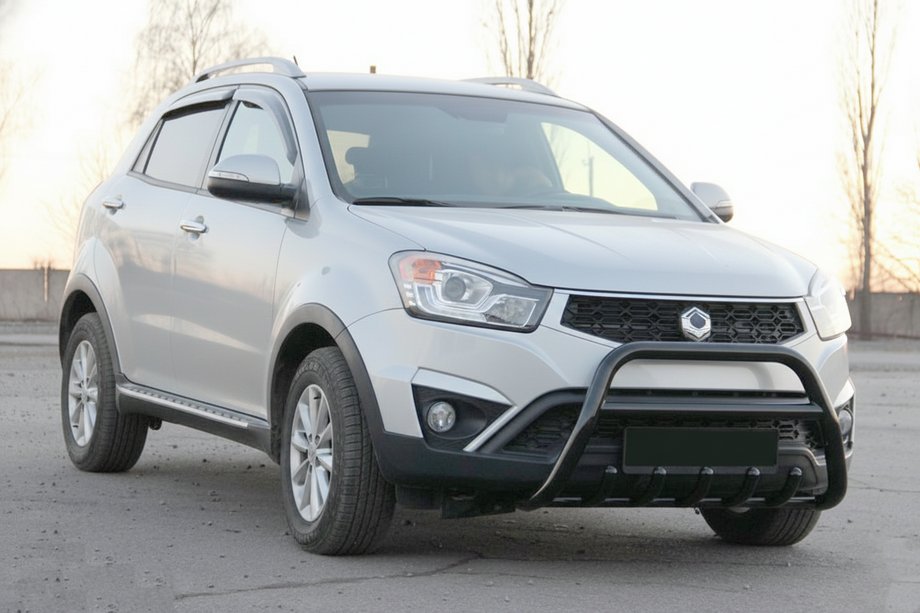 SsangYong Korando 2010-2019 Parabulloni WT003 Nero (Acciaio Inox) Foto 1