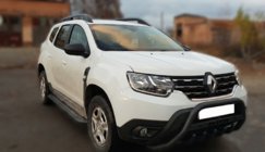 Renault Duster 2018-2024 Parabulloni con Scritta WT004 Nero (Acciaio Inox) foto 4