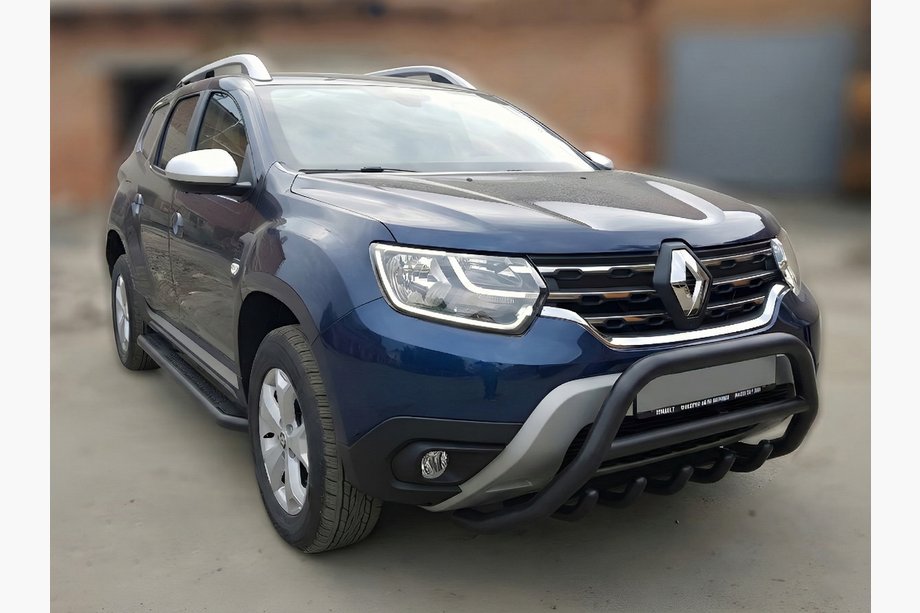 Dacia Duster 2018-2024 Parabullbar senza scritta WT003 Nero (acciaio inox) Image