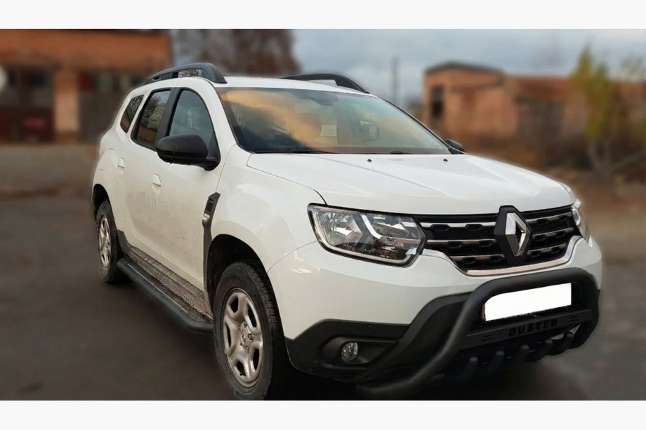 Dacia Duster 2018-2024 Parabulloni con Scritta WT004 Nero (Acciaio Inox) Foto 4