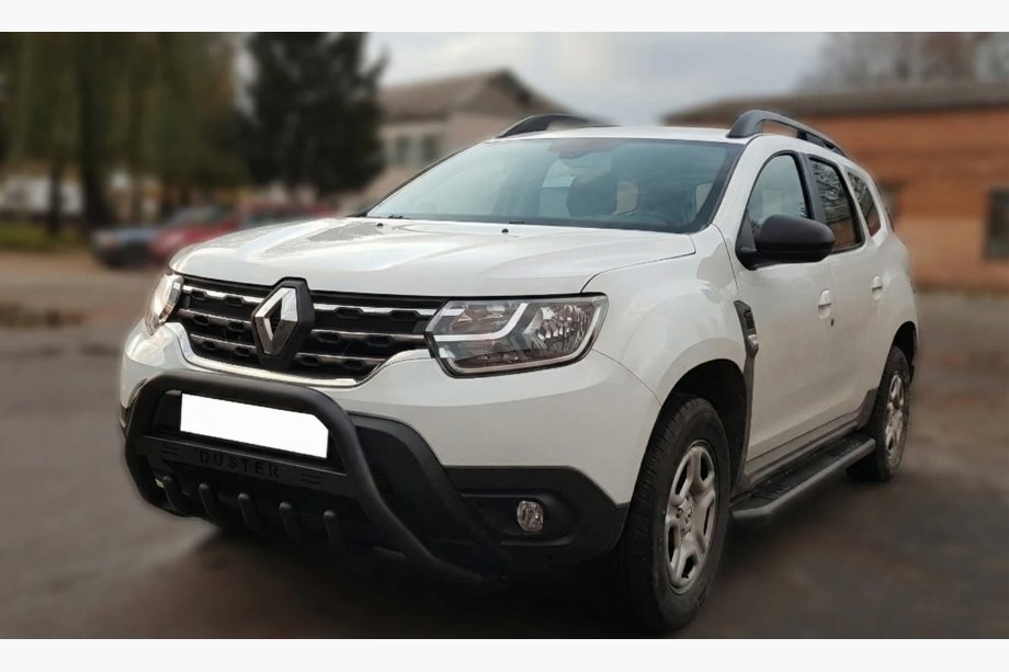 Dacia Duster 2018-2024 Parabulloni con Scritta WT004 Nero (Acciaio Inox) Foto 1