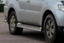Mitsubishi Pajero Wagon IV 2006-2021 Tubi Laterali (2 pz, Acciaio Inox) foto 4