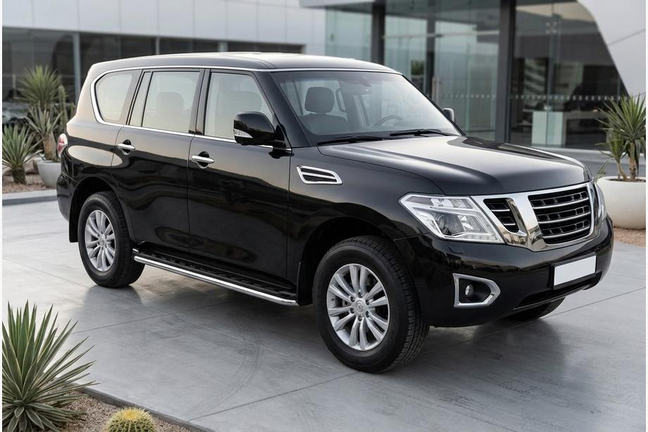 Nissan Patrol Y62 2010-2024 Pedane Laterali Maydos V1 (2 pz, Alluminio e Acciaio Inox) Image